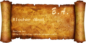 Blocher Abod névjegykártya